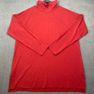 J.Jill Luxe Supima High-Low Turtleneck Tunic Maroon Long Sleeve Womens Size L